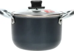 Casseruola 2 manici con coperchio in vetro Linea Granito