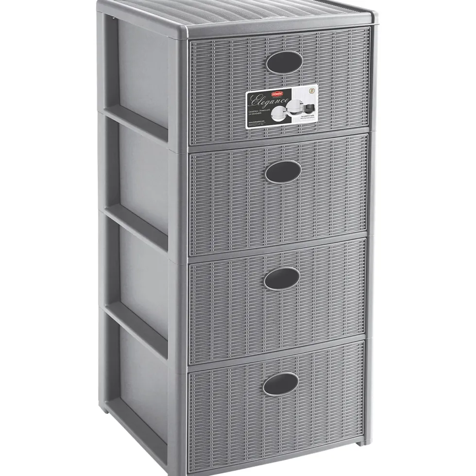 Cassettiera Linea Elegance 4 cassetti Grigio