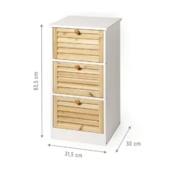Cassettiera Multiuso 3 cassetti Legno di Abete Linea Woodhandy