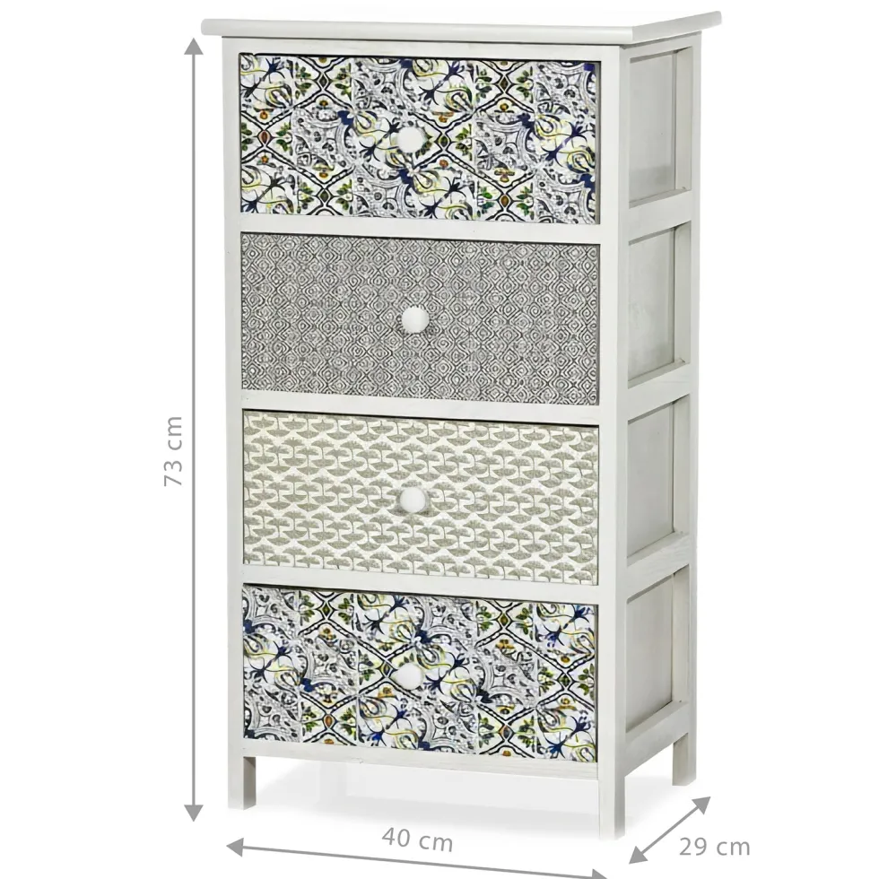 Cassettiera Multiuso 4 Cassetti Linea Woodhandy