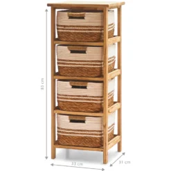 Cassettiera Multiuso Linea Woodhandy 4 Cassetti