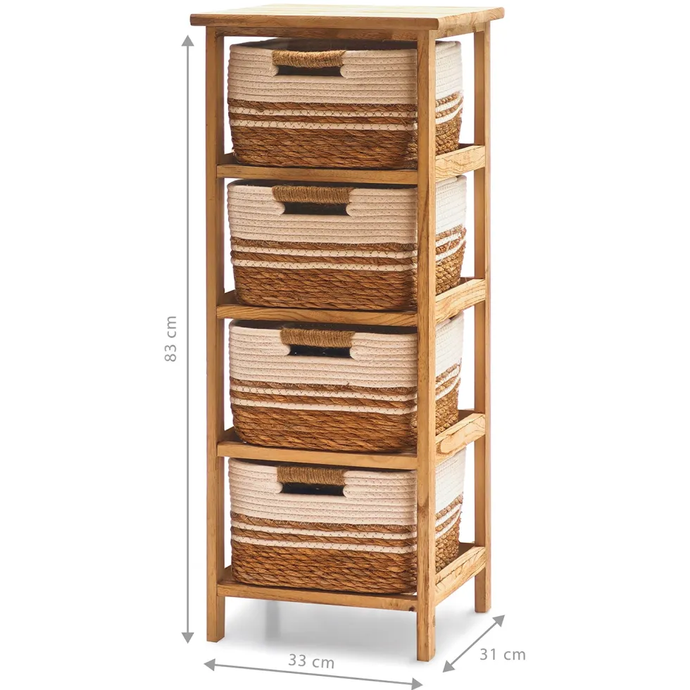 Cassettiera Multiuso Linea Woodhandy 4 Cassetti
