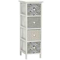 Cassettiera Multiuso Linea Woodhandy 4 Cassetti Decorati