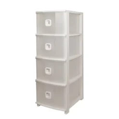Cassettiera Pratika Slim Plus 4 cassetti Bianca