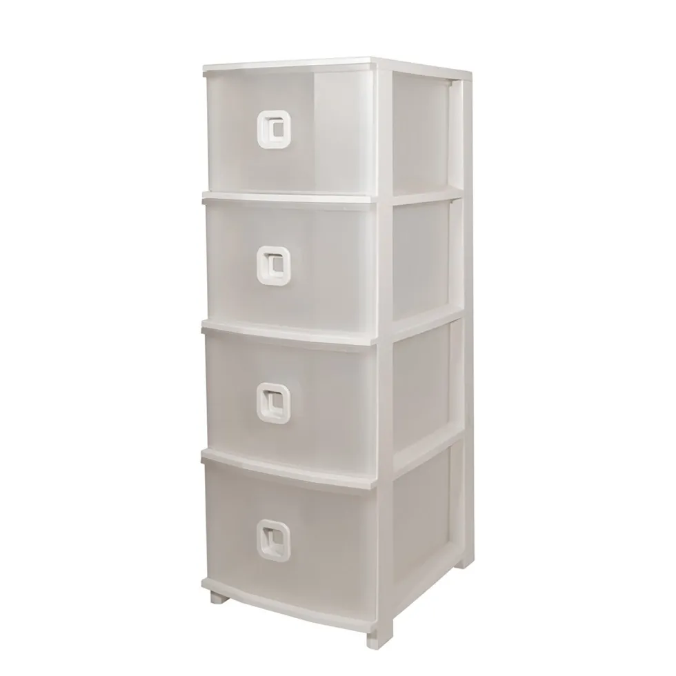 Cassettiera Pratika Slim Plus 4 cassetti Bianca