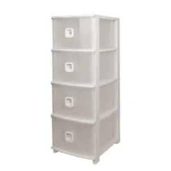 Cassettiera Pratika Slim Plus 4 cassetti Bianca