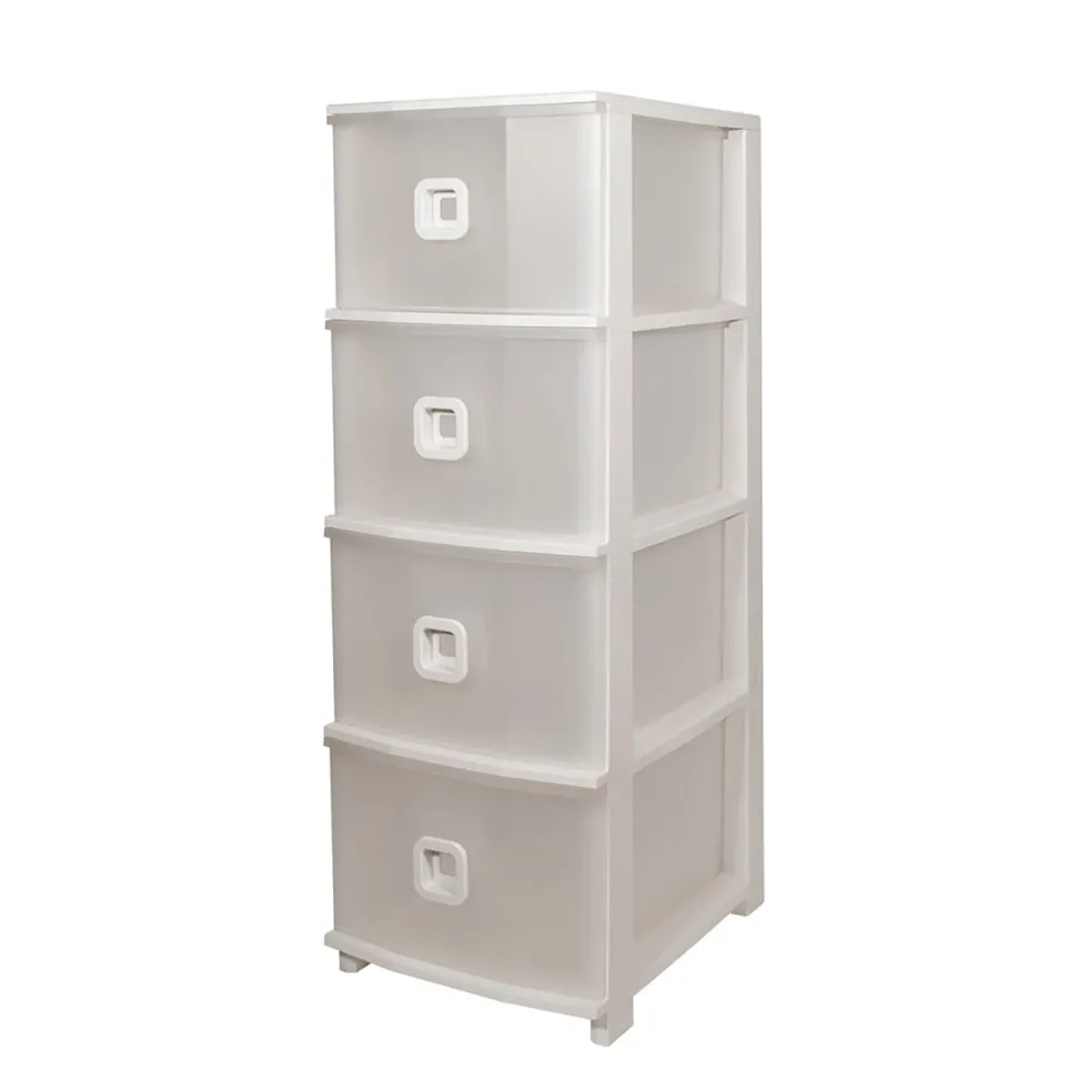 Cassettiera Pratika Slim Plus 4 cassetti Bianca