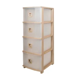 Cassettiera Pratika Slim Plus 4 cassetti Tortora