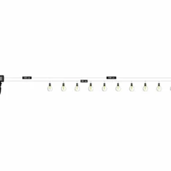 Catena luminosa 10 lampadine solari luce calda da esterno, catena 2,7 metri