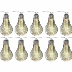 Catena luminosa 10 lampadine solari luce calda da esterno, catena 3,8 metri