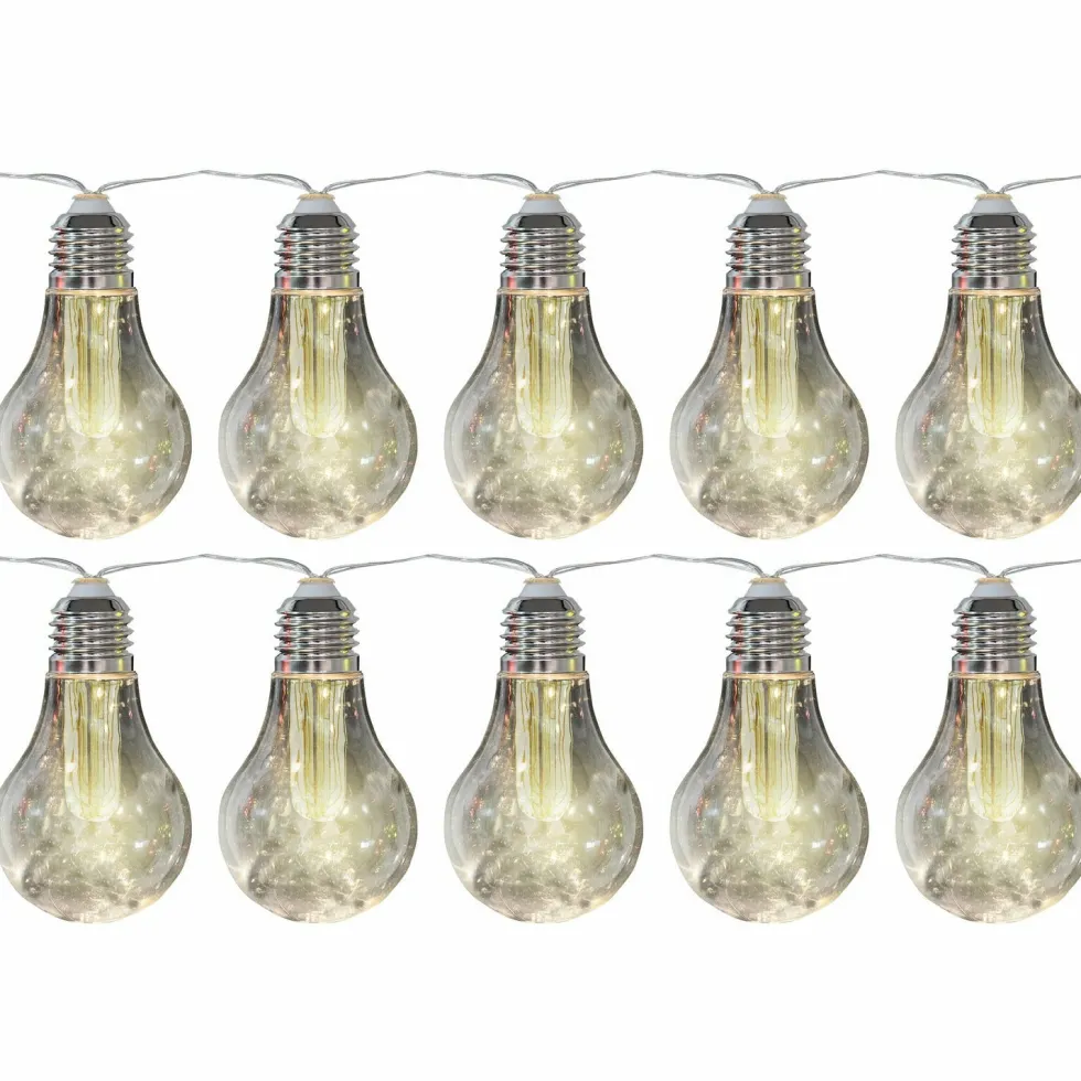 Catena luminosa 10 lampadine solari luce calda da esterno, catena 3,8 metri