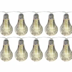 Catena luminosa 10 lampadine solari luce calda da esterno, catena 3,8 metri