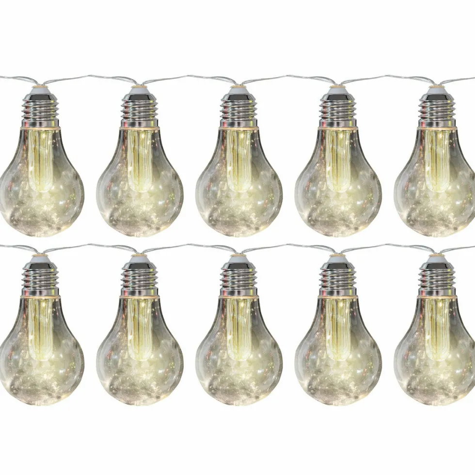 Catena luminosa 10 lampadine solari luce calda da esterno, catena 3,8 metri