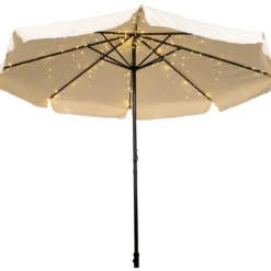 Catena luminosa per ombrellone 200 luci led con pannello solare da esterno