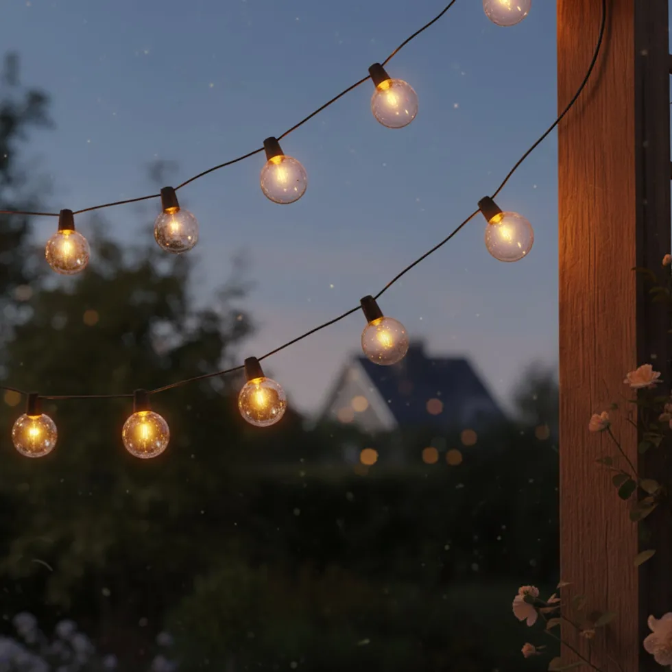 Catena Luminosa Solare 20 Lampadine LED Luce Calda da Esterno