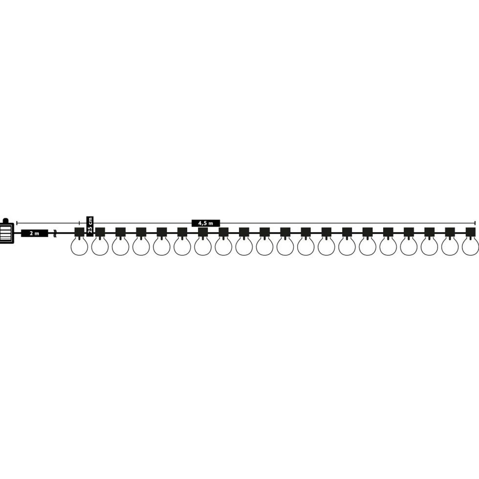 Catena Luminosa Solare 20 Lampadine LED Luce Calda da Esterno