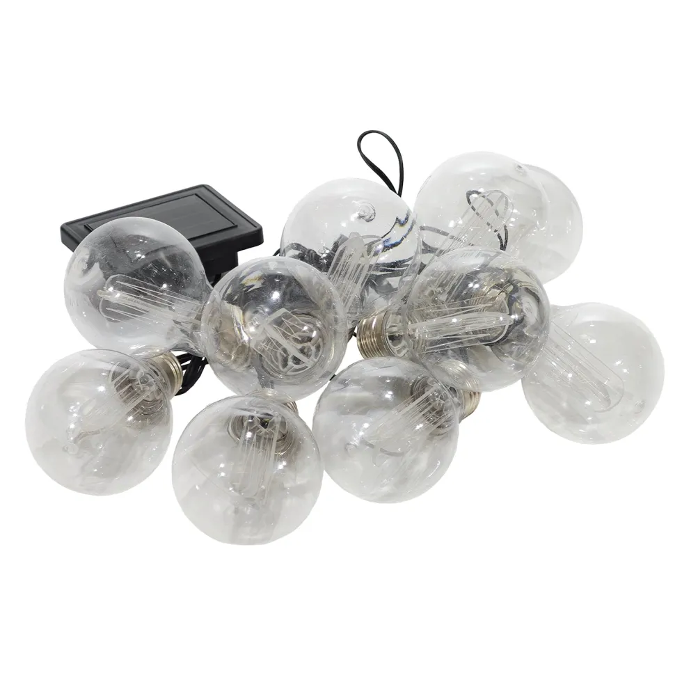 Catena Luminosa Solare 10 Lampadine LED Luce Calda da Esterno
