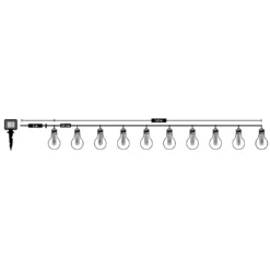 Catena Luminosa Solare 10 Lampadine LED Luce Calda da Esterno