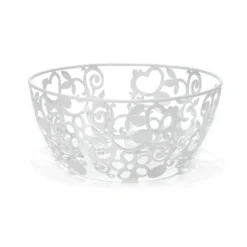 Centrotavola in Metallo Bianco h12 cm diametro 24 cm