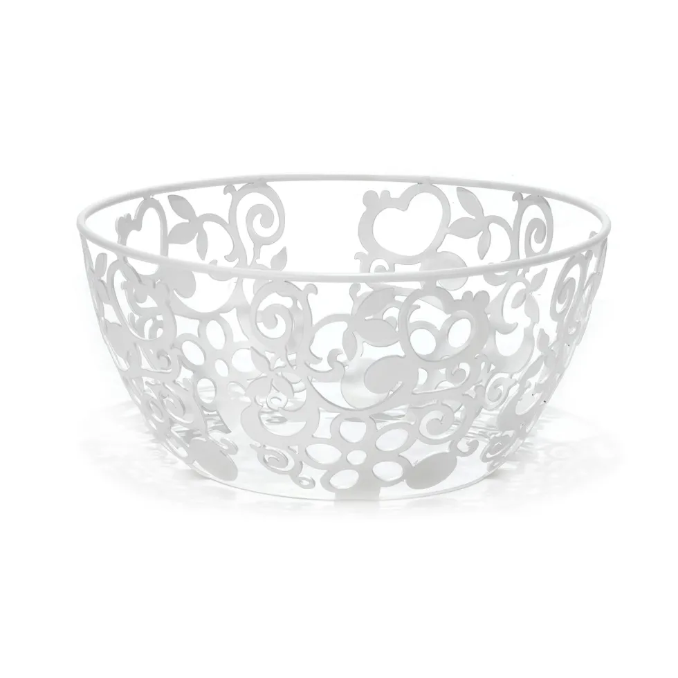 Centrotavola in Metallo Bianco h12 cm diametro 24 cm