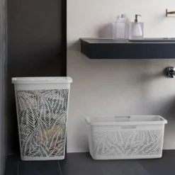 Cesta Portabiancheria Jungle Hamper Bianca 55 litri