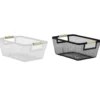 Cesta Portaoggetti in metallo con manici in legno h13,5x33x22 cm