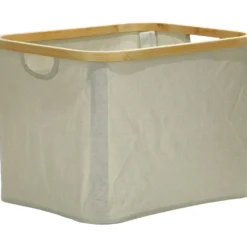Cesta Rettangolare Salvaspazio con maniglie Crema