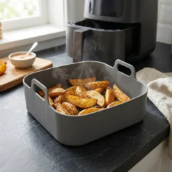 Cestello per Friggitrice ad Aria con Manici in Silicone 19x19 cm