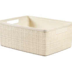 Cestino rettangolare Jute Avorio M 12 litri