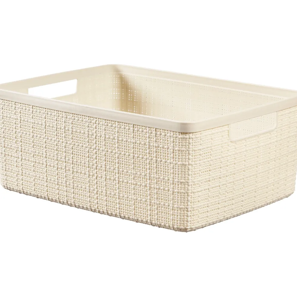 Cestino rettangolare Jute Avorio M 12 litri