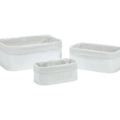 Cestino Rettangolare Multiuso in Bamboo Bianco