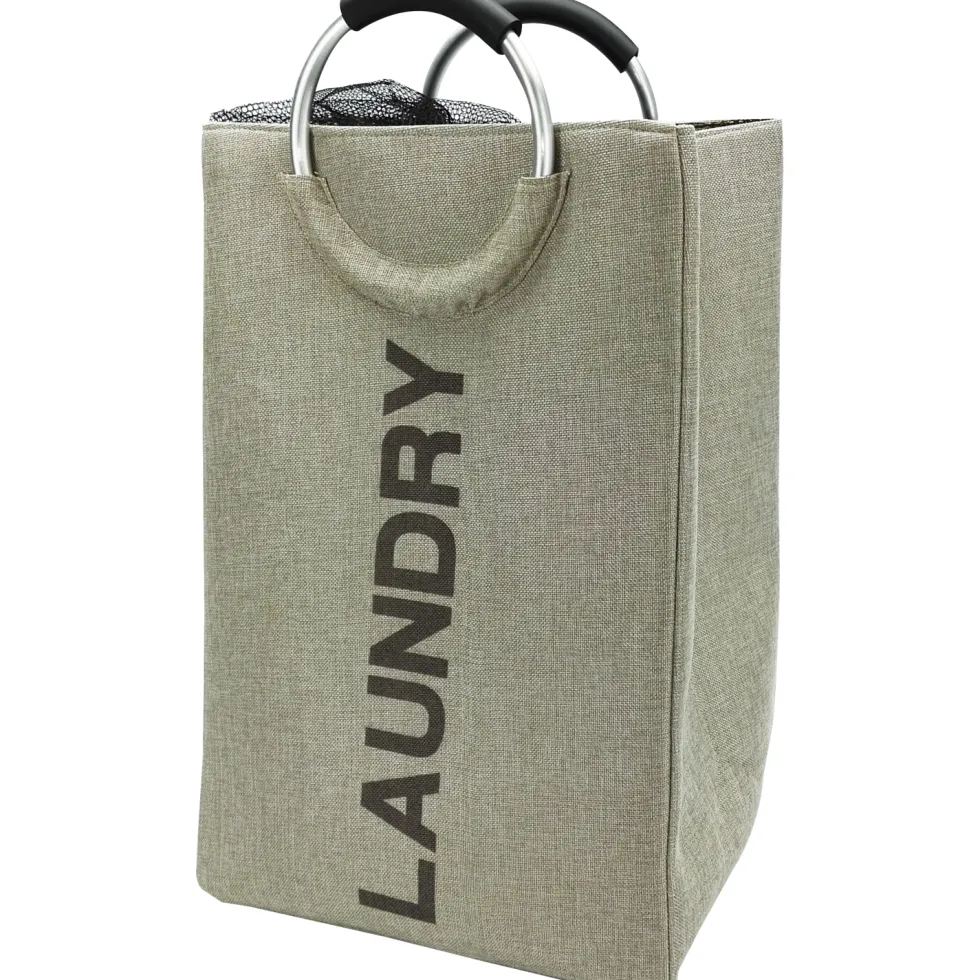 Cesto Portabiancheria con Manici Laundry Crema