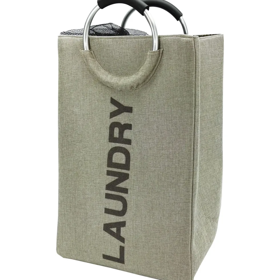 Cesto Portabiancheria con Manici Laundry Crema