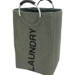 Cesto Portabiancheria con Manici Laundry Grigio