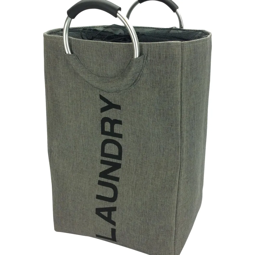 Cesto Portabiancheria con Manici Laundry Grigio