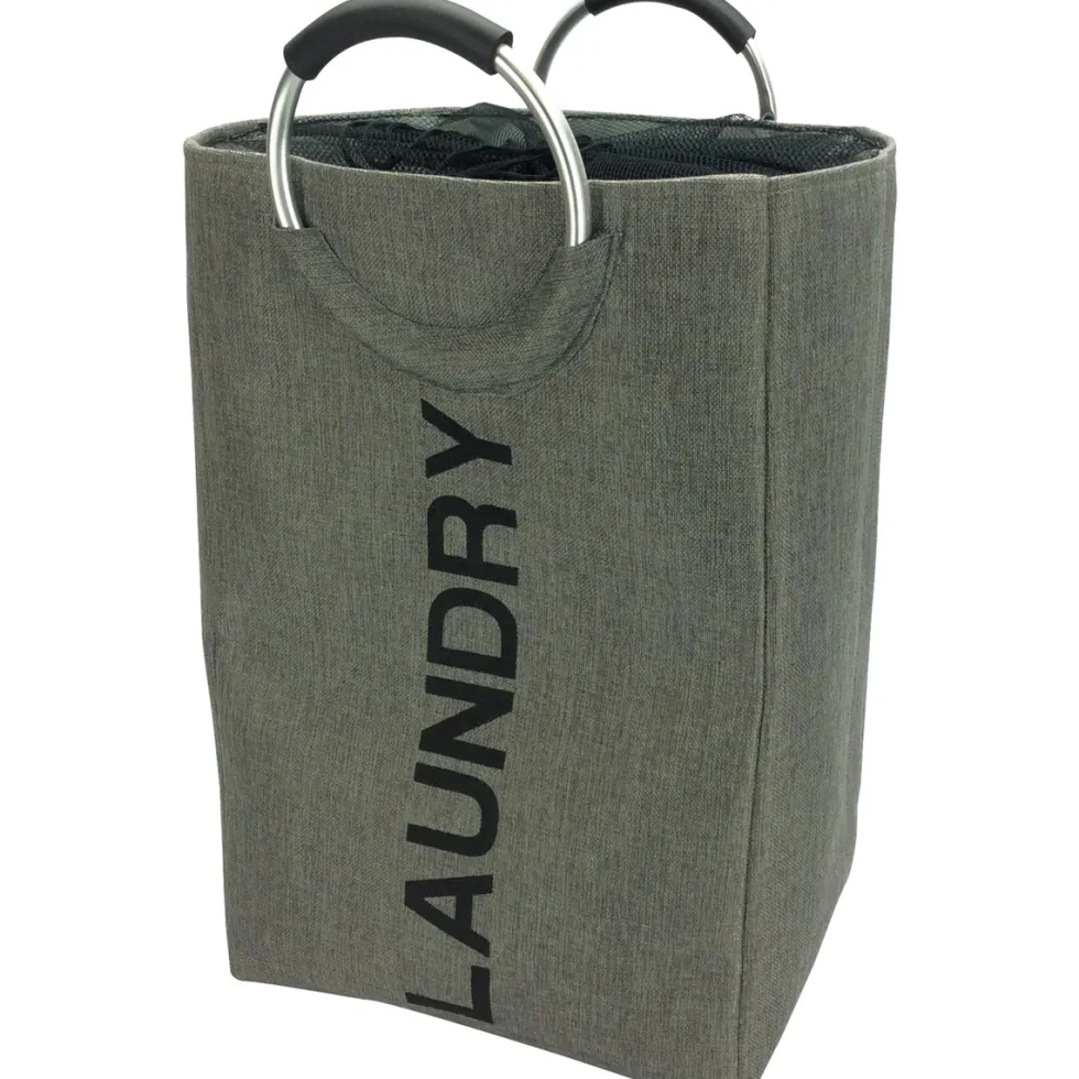 Cesto Portabiancheria con Manici Laundry Grigio