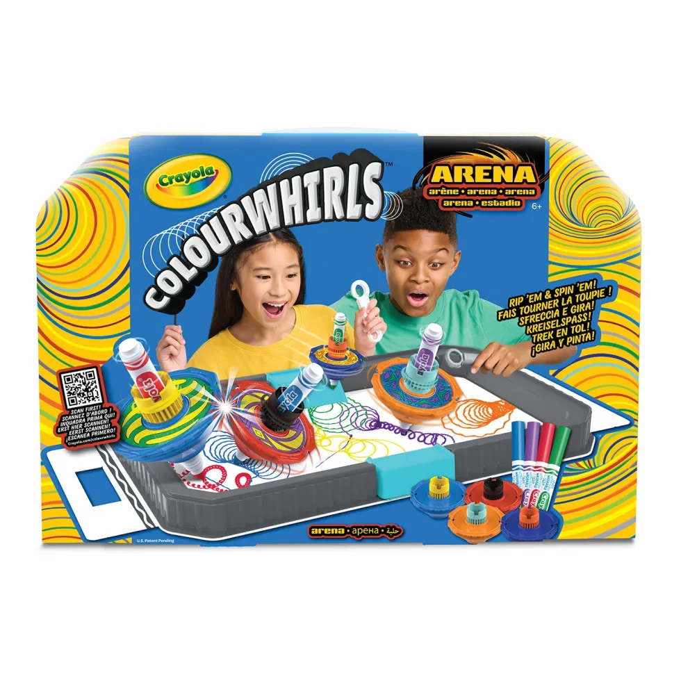 Colour Whirls Arena Set Creativo con Trottole Coloranti e Arena da Gioco Portatile