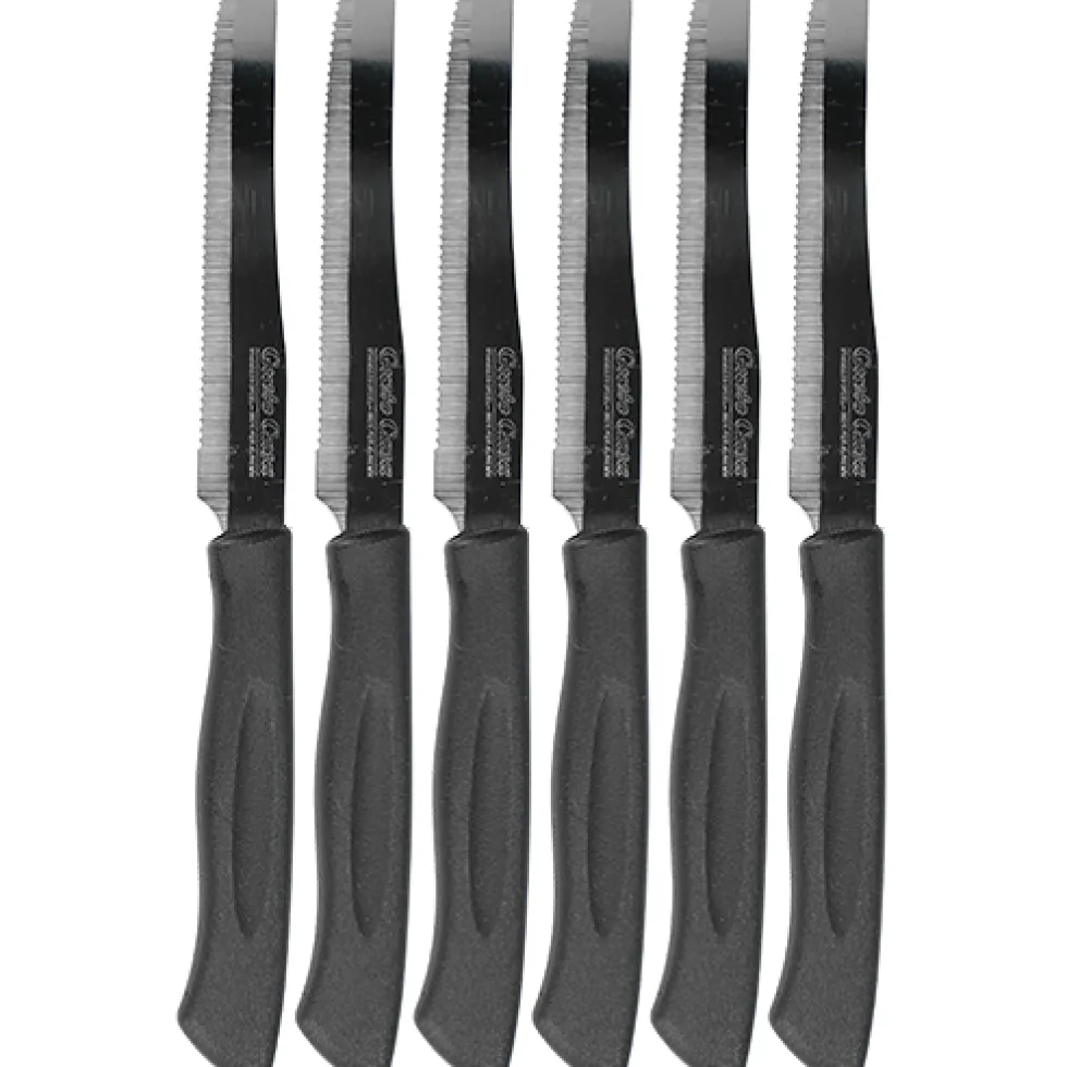 Coltelli da tavola lama in acciaio inox manico nero