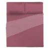 Completo Letto Matrimoniale in Cotone Tinta Unita Burgundy 4 pezzi