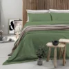 Completo Letto Matrimoniale in Cotone Tinta Unita Verde