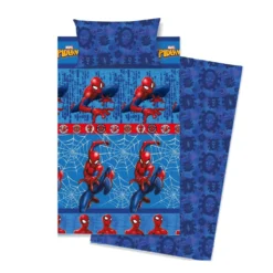 Completo Letto 1 Piazza Spiderman Marvel in cotone 150x280 cm