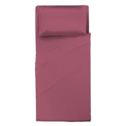 Completo Letto Singolo in Cotone Tinta Unita Burgundy 3 pezzi
