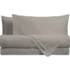 Completo Letto Singolo in Cotone Tinta Unita Tortora 3 pezzi