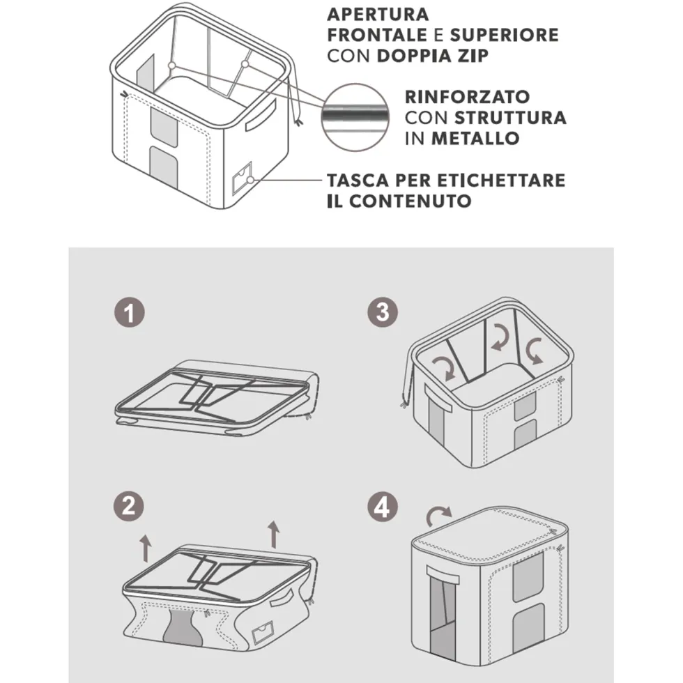 Contenitore Armadio Salvaspazio Fantasia h30x40x25 cm