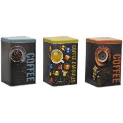 Contenitore Porta Capsule Caffè in Latta con Coperchio