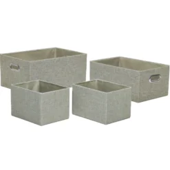 Contenitore Rettangolare Salvaspazio in poliestere Beige