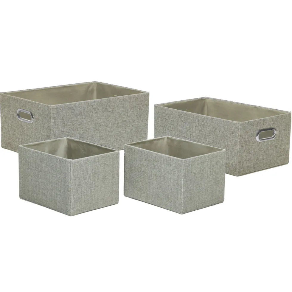 Contenitore Rettangolare Salvaspazio in poliestere Beige