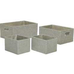 Contenitore Rettangolare Salvaspazio in poliestere Beige