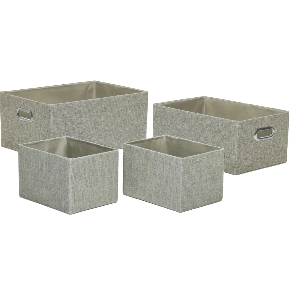 Contenitore Rettangolare Salvaspazio in poliestere Beige