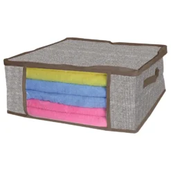 Contenitore Salvaspazio per armadio con Cerniera e Finestra Trasparente h60x45x30 cm
